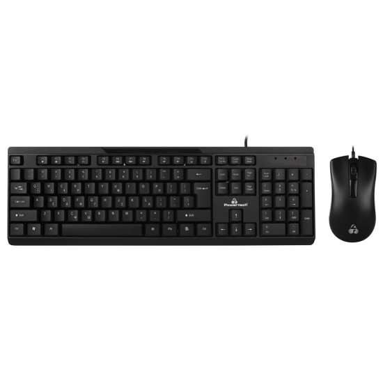 Powertech Set Ποντίκι & Πληκτρολόγιο, Ενσύρματο, 1000DPI, Μαύρο [PT-1068]