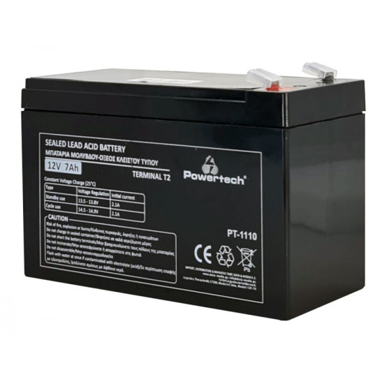 Powertech T2 Μπαταρία UPS με Χωρητικότητα 7Ah και Τάση 12V