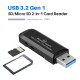 Powertech Card Reader για SD and micro SD, USB 3.2, 5Gbps, μαύρο [PT-1112]