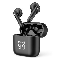 Powertech Earphones με θήκη φόρτισης TWS ENC 30/480mAh Μαύρα [ PT-1227]