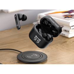 Powertech Earphones με θήκη φόρτισης TWS ENC 30/480mAh Μαύρα [ PT-1227]