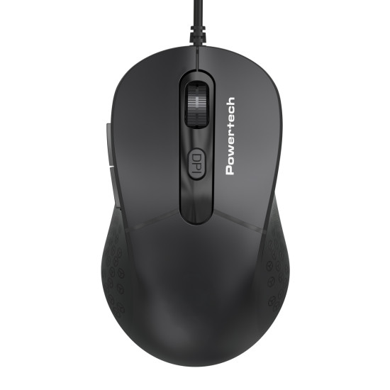 Powertech  Ενσύρματο Εργονομικό Ποντίκι 1600 DPI Μαύρο [PT-1467]