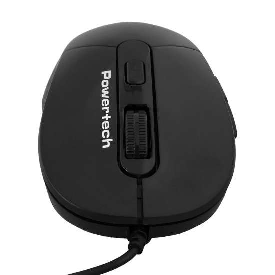 Powertech  Ενσύρματο Εργονομικό Ποντίκι 1600 DPI Μαύρο [PT-1467]