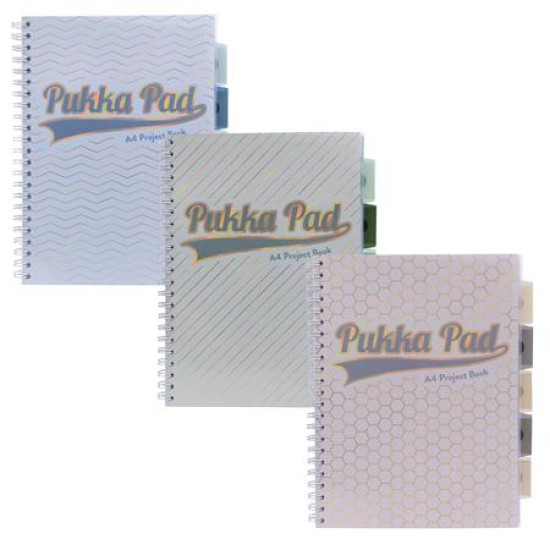 PUKKA PAD τετράδιο σπιράλ A4 (21x29,7cm) 5 θεμάτων 100φ περφορε Haze μπέζ χρυσό 9873