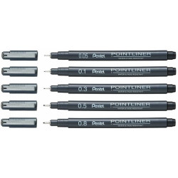 ΜΑΡΚΑΔΟΡΟΣ ΑΚΙΔΑ PENTEL POINTLINER 0,05MM ΜΑΥΡΟ