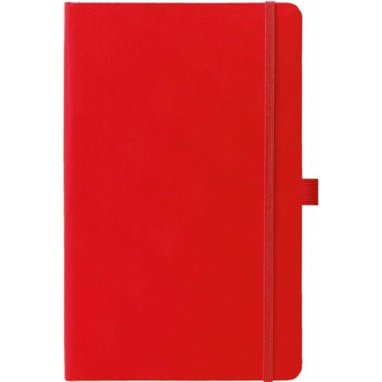 Θεοφύλακτος Σημειωματάριο Ivory Ριγέ με Λάστιχο και Θήκη για Στυλό Paros Κόκκινο 13x21εκ