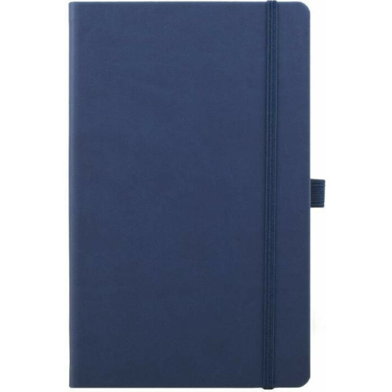 Θεοφύλακτος Σημειωματάριο Ivory Ριγέ με Λάστιχο και Θήκη για Στυλό Paros Μπλε 13x21εκ