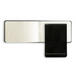 Θεοφύλακτος Σημειωματάριο Ivory Ριγέ με Λάστιχο Paros Reporter Μαύρο 14x9εκ