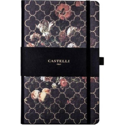 Θεοφύλακτος Castelli Σημειωματάριο Ivory Ριγέ με Λάστιχο και Θήκη για Στυλό Vintage Floral Tulip 13x21εκ