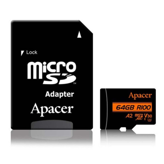 Apacer Κάρτα Μνήμης Micro SDXC A2 64GB UHS-I U3 V30 Apacer Κάρτα Μνήμης Micro SDXC A2 64GB UHS-I U3 V30