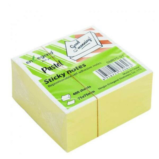 EnLegend Αυτοκόλλητες Σημειώσεις 400φύλλα 75 x75 Κίτρινο