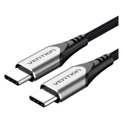 Vention Nylon Braided Type-C to Type-C 3A/PD 60W Cable 1.5M Gray Aluminum Alloy Type