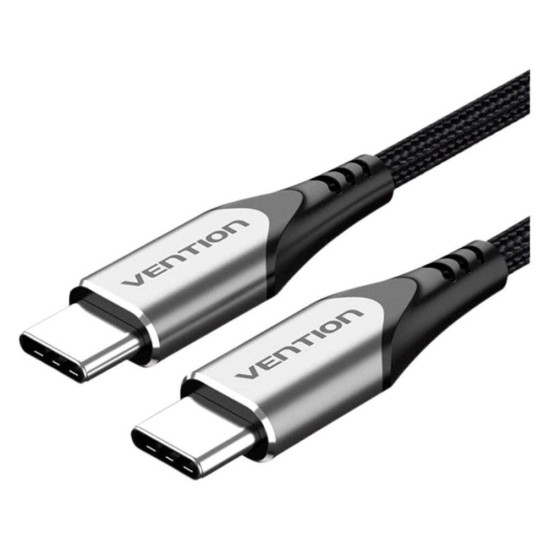 Vention Nylon Braided Type-C to Type-C 3A/PD 60W Cable 1.5M Gray Aluminum Alloy Type