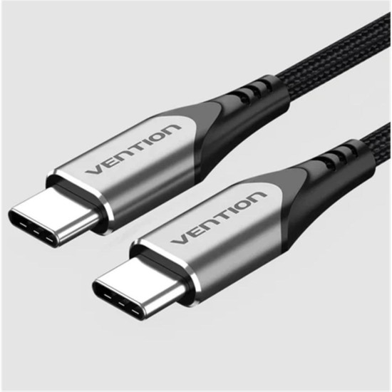 Vention Nylon Braided Type-C to Type-C 3A/PD 60W Cable 1.5M Gray Aluminum Alloy Type