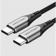 Vention Nylon Braided Type-C to Type-C 3A/PD 60W Cable 1.5M Gray Aluminum Alloy Type