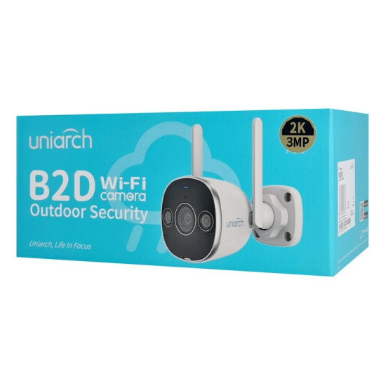 Uniarch Smart Κάμερα, 3MP, WiFi, SD, IP67 [UHO-B2D-M3F3D]