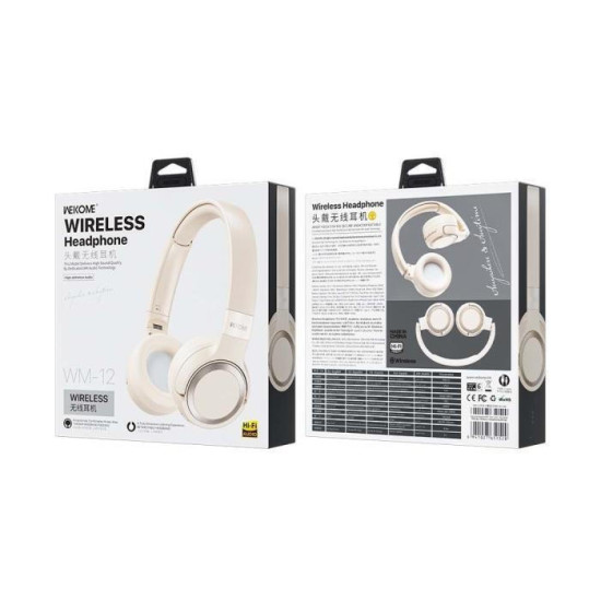 WK Ασύρματα Over Ear Ακουστικά [WM-12] Άσπρο Χρώμα