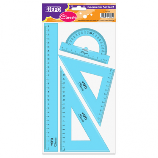 +Efo Σετ 4 Γεωμετρικά Όργανα Πλαστικά μπλέ