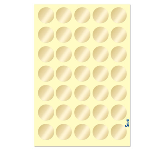Ετικέτες Αυτοκόλλητες Sticki Ø18mm 40 φύλλα χρυσό