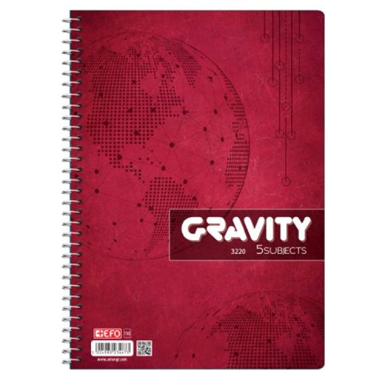 Τετράδιο Σπιράλ +Efo Gravity Σε Διάφορα Χρώματα 5 Θέματα 150Φ
