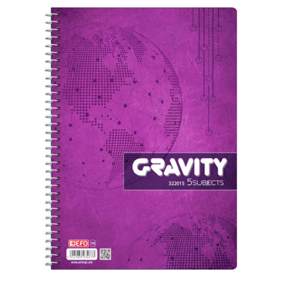 Τετράδιο Σπιράλ +Efo Gravity Σε Διάφορα Χρώματα 5 Θέματα 150Φ