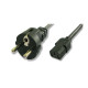 Powertech Schuko - IEC C13 Cable 1.5m Μαύρο (CAB-030, 3x0.50mm)
