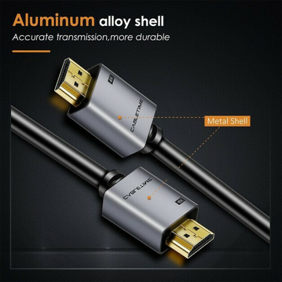 Cabletime HDMI 2.0 Cable HDMI male - HDMI male 4K/60hz 3m Μαύρο