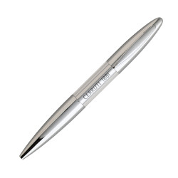 Cerruti Στυλό Ballpoint με Μπλε Mελάνι Translucent Silver