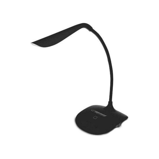 Esperanza Acrux Φωτιστικό Γραφείου LED με Εύκαμπτο Βραχίονα σε Μαύρο Χρώμα