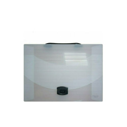 Metron Πλαστική Τσάντα Σχεδίου με Κούμπωμα και Χερούλι 28x38x5cm Λευκή