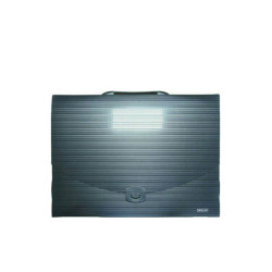 Metron Πλαστική Τσάντα Σχεδίου με Κούμπωμα και Χερούλι 33x45x5cm μαύρη