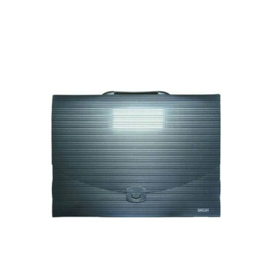 Metron Πλαστική Τσάντα Σχεδίου με Κούμπωμα και Χερούλι 33x45x5cm μαύρη