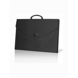 +Efo Πλαστική Τσάντα Σχεδίου με Κούμπωμα και Χερούλι 28x38x5cm Μαύρη