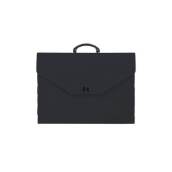 +Efo Πλαστική Τσάντα Σχεδίου με Κούμπωμα και Χερούλι 28x38x5cm Μαύρη