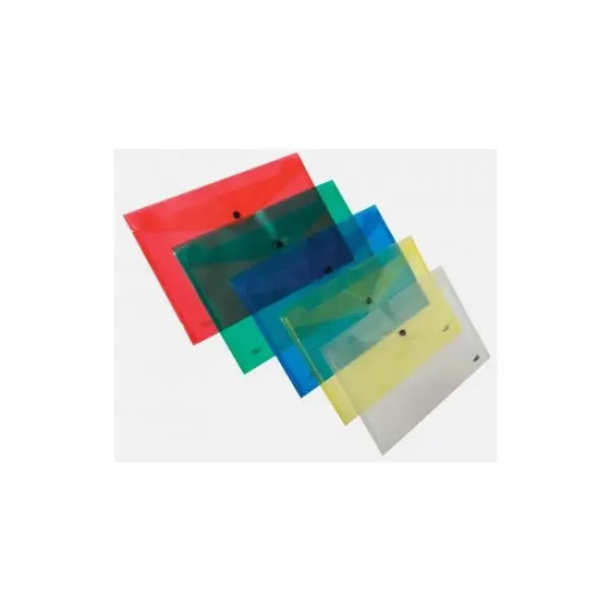 Groovy Φάκελος με Κουμπί για Χαρτί A5 24x17 cm, Διάφανο (Χρώματα)
