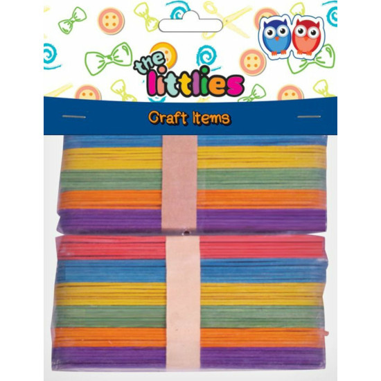 The Littlies Ξυλάκια Χρωματιστά/Γλωσσοπίεστρα 150mm 80τμχ The Littlies Ξυλάκια Χρωματιστά/Γλωσσοπίεστρα 150mm 80τμχ