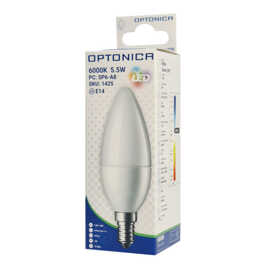 Optonica Λάμπα LED για Ντουί E14 Ψυχρό Λευκό 450lm