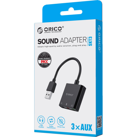 Orico SKT3 Εξωτερική USB Κάρτα Ήχου 2.0