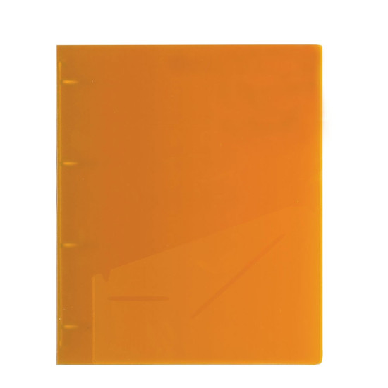 Κλασέρ ΠΠ/PP Ring Binder 4 κρίκων 23x32x2.3 cm πορτοκαλί διάφανο