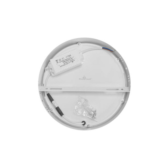 Powertech Στρογγυλό Εξωτερικό LED Panel Ισχύος 18W με Φυσικό Λευκό Φως 22.5x22.5εκ.