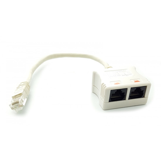 POWERTECH Adapter RJ45 male Cat5e σε 2x RJ45 female, 0.2m