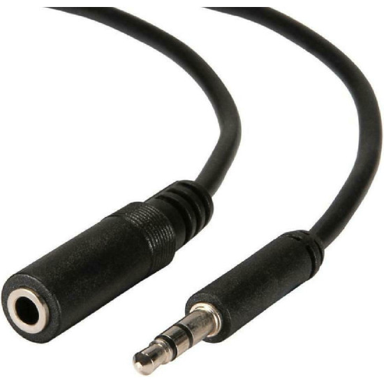 Powertech Καλώδιο 3.5mm male - 3.5mm female Μαύρο 3.0m (CAB-J009)