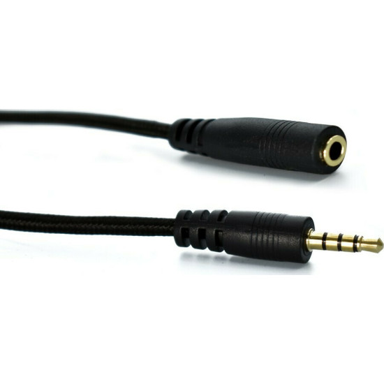 Powertech Καλώδιο 3.5mm male - 3.5mm female Μαύρο 3.0m (CAB-J009)