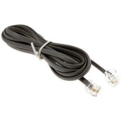 Powertech Flat Τηλεφωνικό Καλώδιο RJ11 6P4C 1m Μαύρο (CAB-T007)