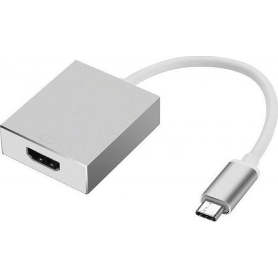 Powertech Μετατροπέας USB-C male σε HDMI female Λευκό (CAB-UC006)