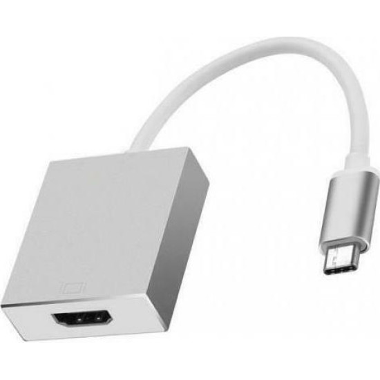 Powertech Μετατροπέας USB-C male σε HDMI female Λευκό (CAB-UC006)