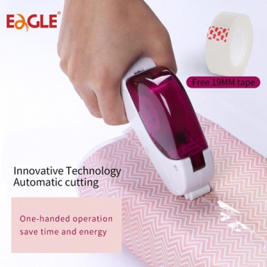 Βάση με σελοτέιπ χειρός Eagle Άσπρη-Φούξια