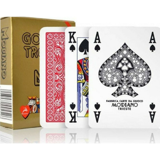 Modiano Poker Golden Trophy Τράπουλα Πλαστική για Poker Κόκκινη Modiano Poker Golden Trophy Τράπουλα Πλαστική για Poker Κόκκινη