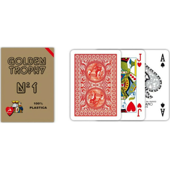 Modiano Poker Golden Trophy Τράπουλα Πλαστική για Poker Κόκκινη Modiano Poker Golden Trophy Τράπουλα Πλαστική για Poker Κόκκινη