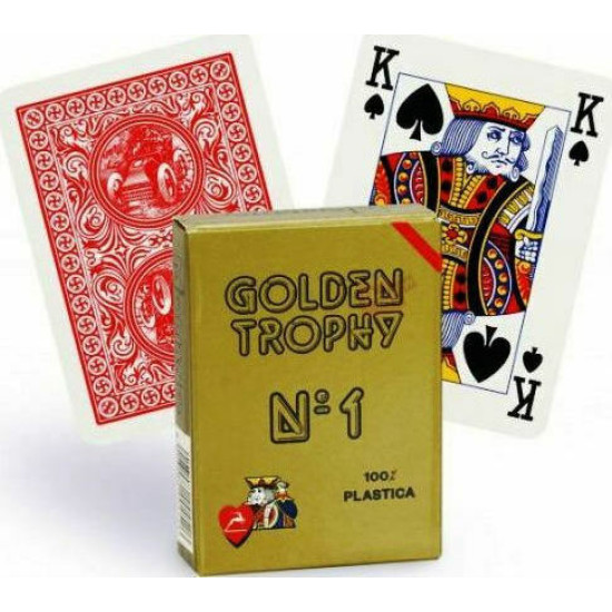 Modiano Poker Golden Trophy Τράπουλα Πλαστική για Poker Κόκκινη Modiano Poker Golden Trophy Τράπουλα Πλαστική για Poker Κόκκινη